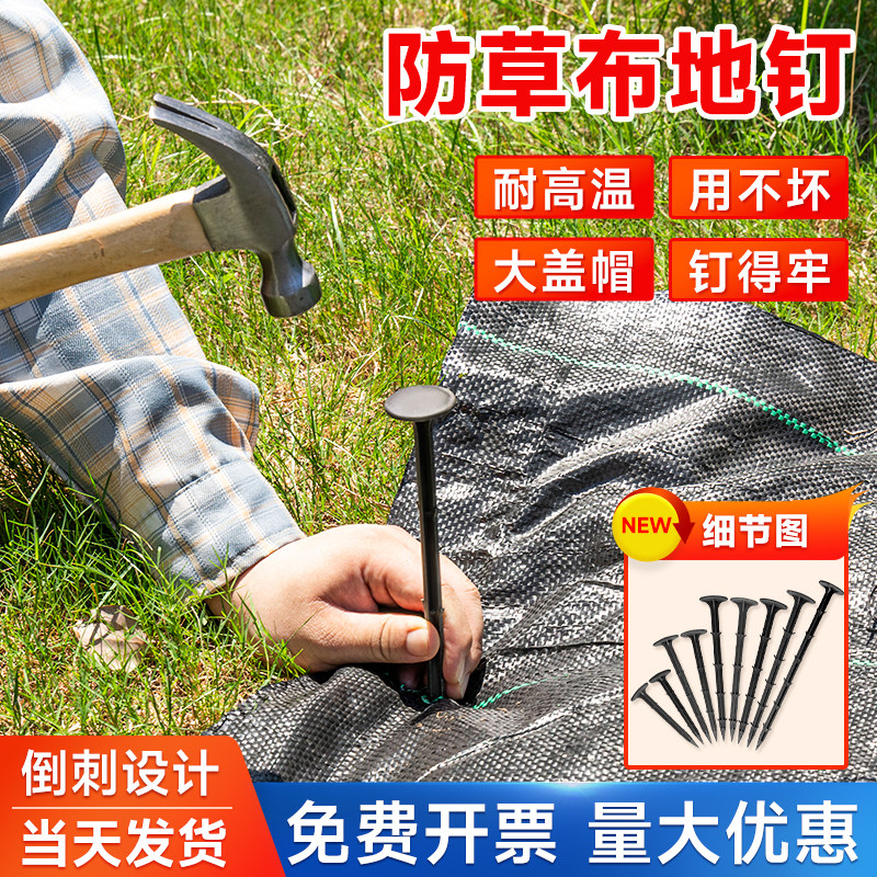 防草布地钉除草布耐用塑料户外固定加粗大棚温室农用田地膜钉地插