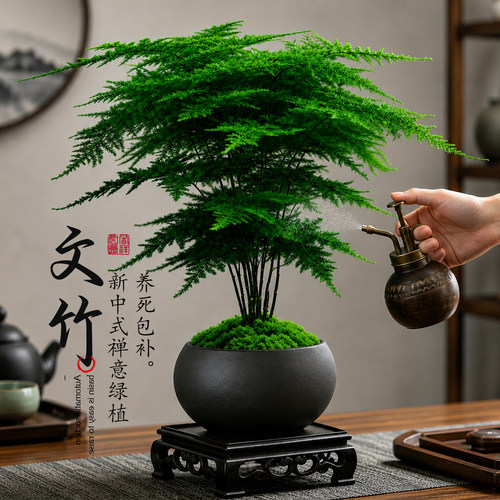 【不活包赔】6A特级禅意文竹盆栽