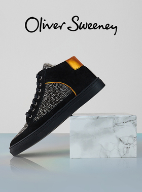 25秋新款|oliver sweeney牛皮设计感黑色复古高帮休闲板鞋女