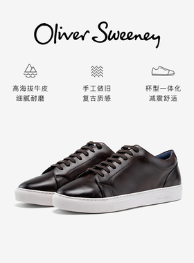 OliverSweeney复古做旧小牛皮耐磨防滑百搭休闲板鞋男HAYLE