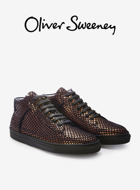 25秋新款|oliver sweeney爆裂纹金属感潮酷休闲高帮板鞋女
