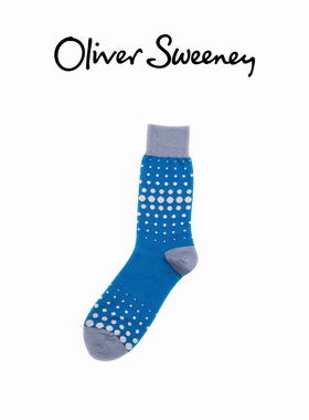 oliversweeney25秋新款定制波点拼色弹力透气中筒棉袜