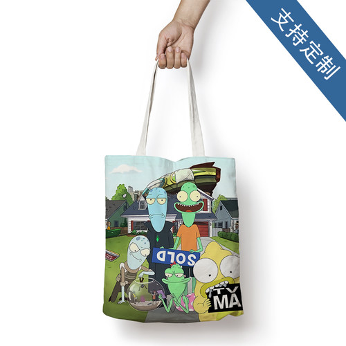 瑞克和莫蒂欧美动漫单肩帆布包