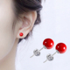 红色过年耳钉女纯银 潮新年ins风耳环耳饰 简约小巧养耳洞2025新款