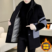 冬季 高品质保暖羊毛呢子大衣外套 时尚 中长款 加棉加厚呢子风衣男士
