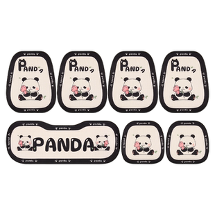 2024新款卡通小熊猫汽车坐垫四季通用女士半包座套车载座垫座椅套