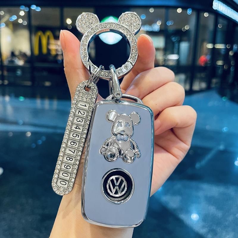 大众钥匙套桑塔纳速腾18款朗逸宝来传奇polo途观蔚领车壳扣包男女