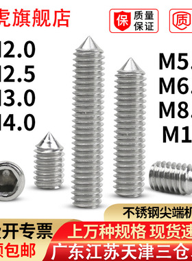 DIN914锥端紧定螺钉304不锈钢GB78内六角尖头锥端机米基米螺丝钉