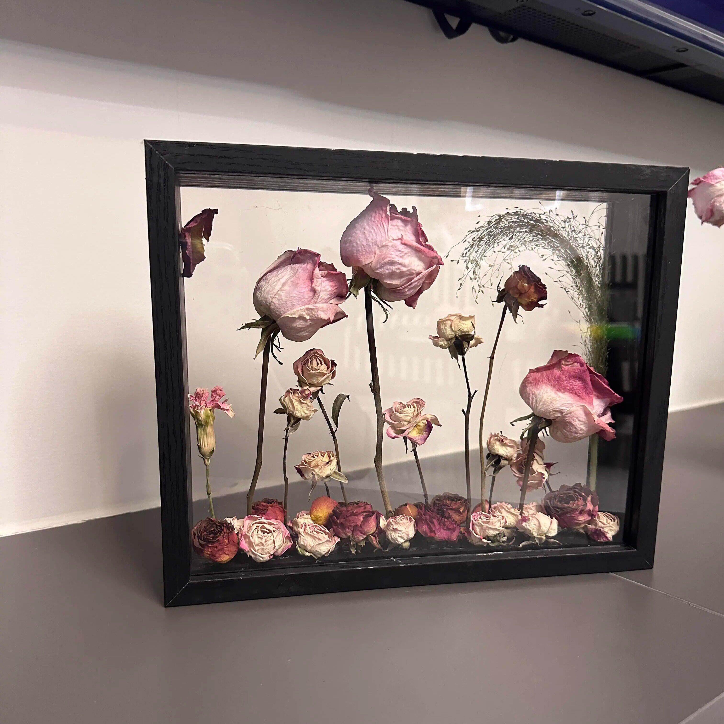 透明干燥花相框高级感中空画框鲜花保存展示盒材料包送男友惊喜礼
