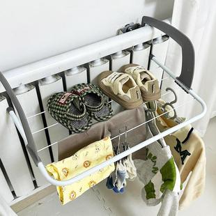 暖气片晾衣架挂钩铁置物架可折叠多功能阳台挂窗省空间袜子晒鞋架