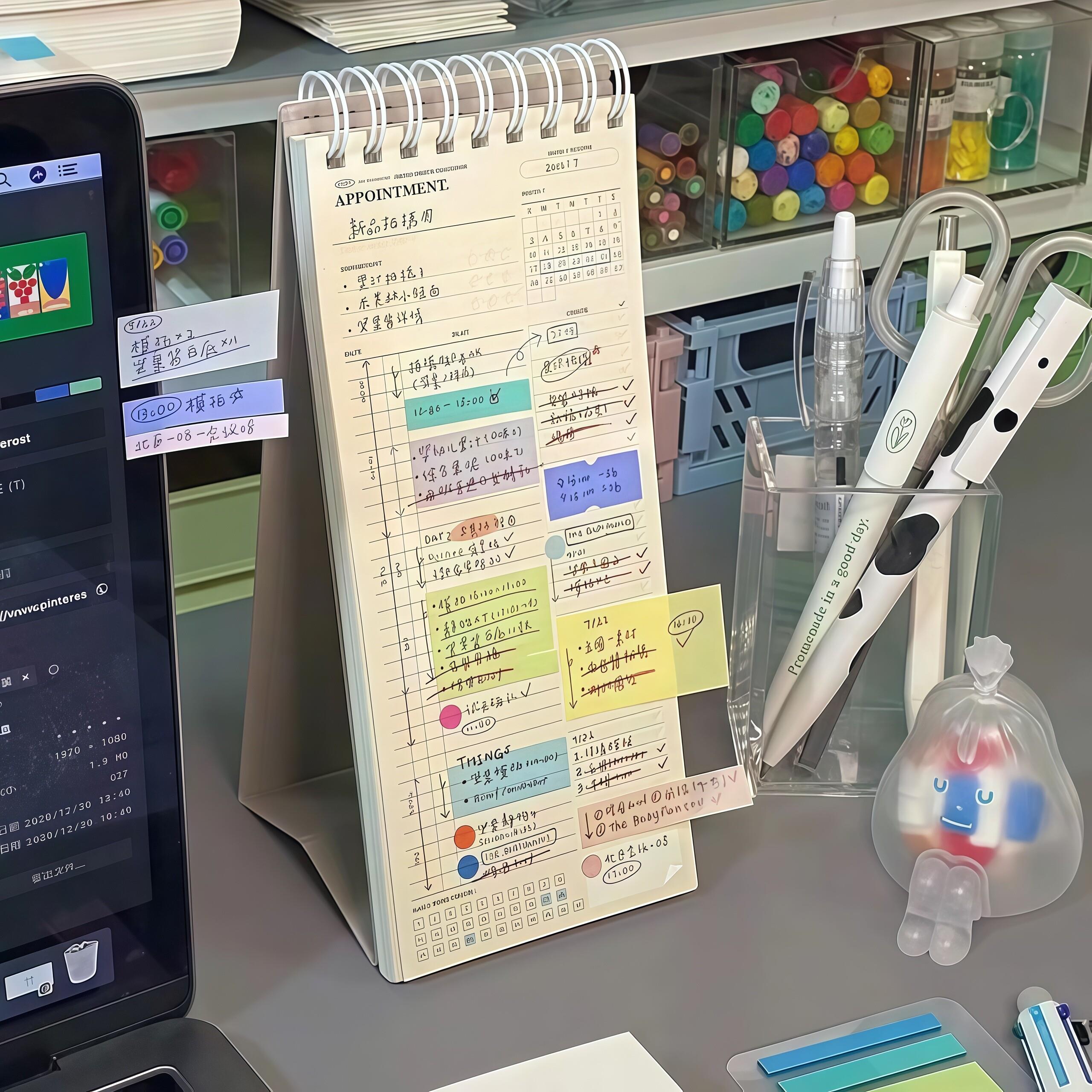 计划表日程本台历本多功能简约学生日程本时间管理月周学习计划
