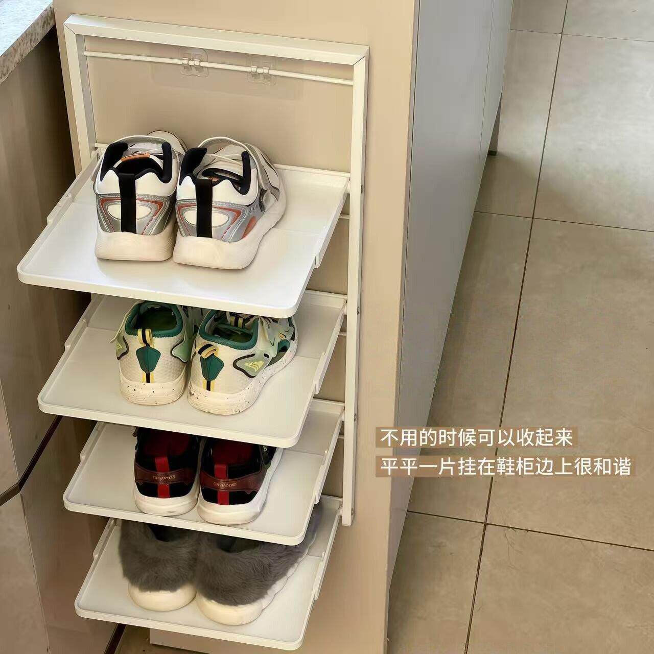 门口不占地方鞋架壁挂式可折叠拖鞋收纳神器多层儿童鞋子置物架子