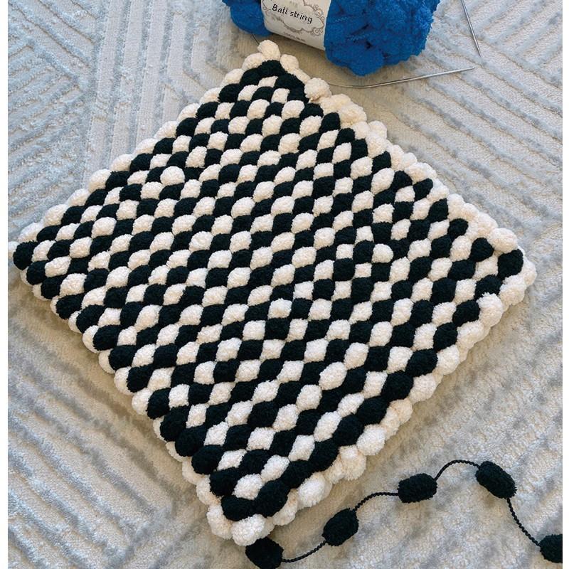 大球球线编织盖毯毛线坐垫豆豆线毛毯无聊手作解闷手工diy孕妇