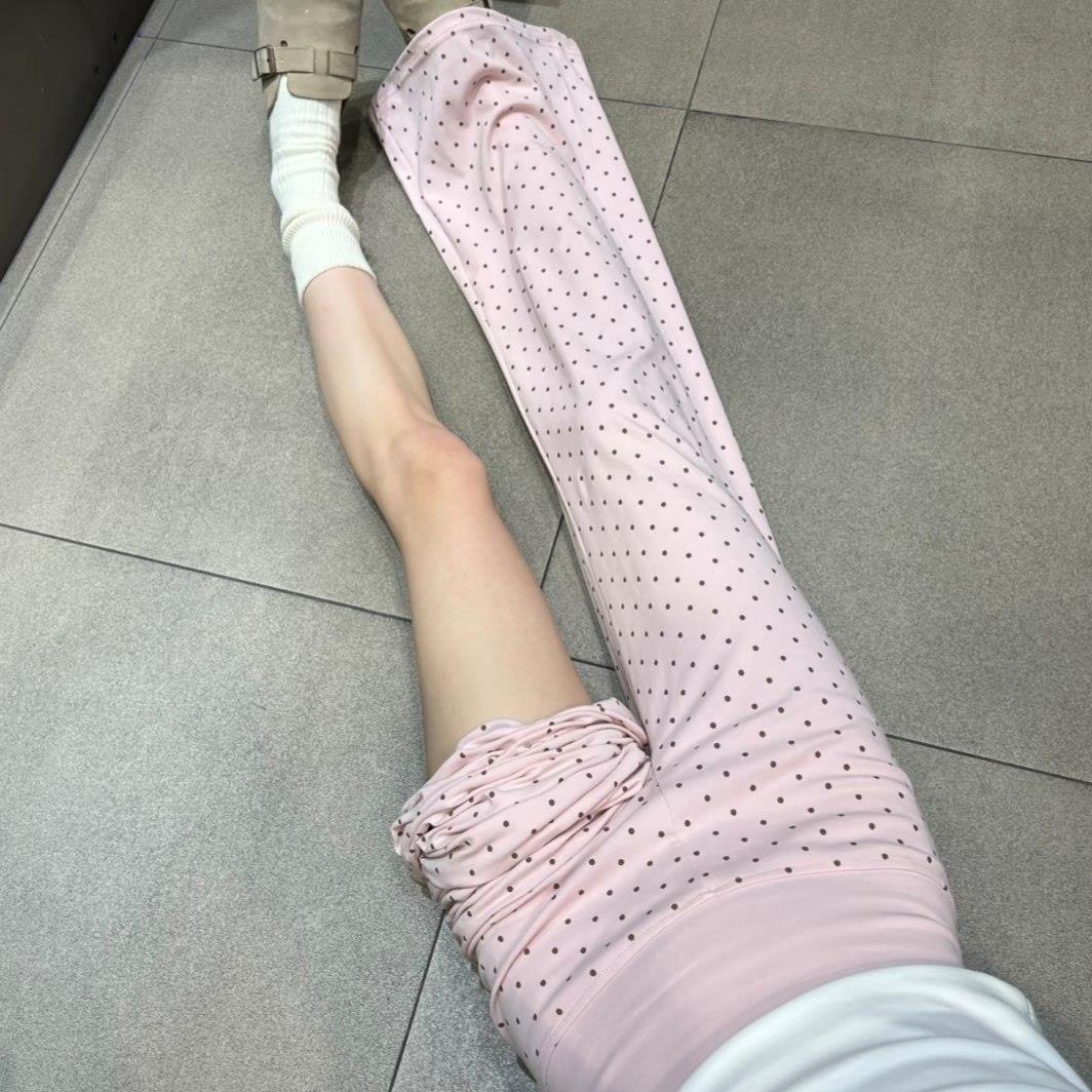 波点微喇叭裤子女款夏高颜值韩女穿搭ins显瘦垂感遛弯裤夏日轻薄