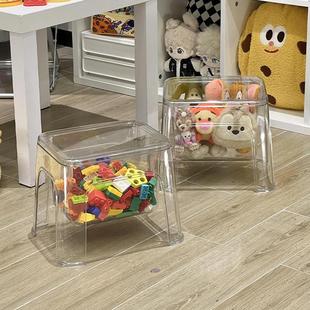 毛绒玩具娃娃公仔玩偶收纳神器整理透明儿童宝宝储物凳客厅家用