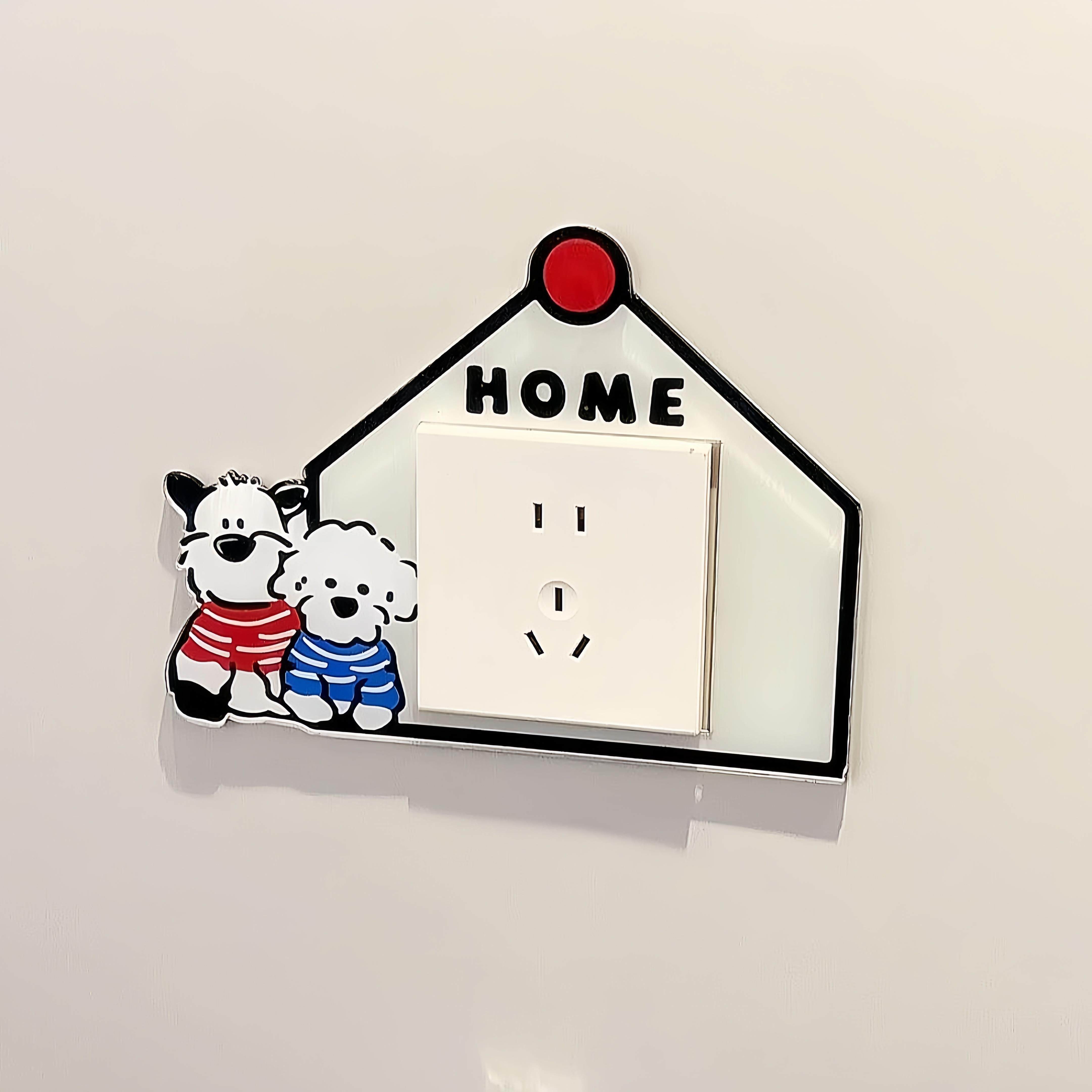 雪纳瑞开关贴2025新款遮挡画痕边框套面板插座保护套美化装饰墙贴