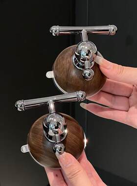 【新家的100个快递】中古风木纹吸盘挂钩免打孔门后包包收纳衣钩