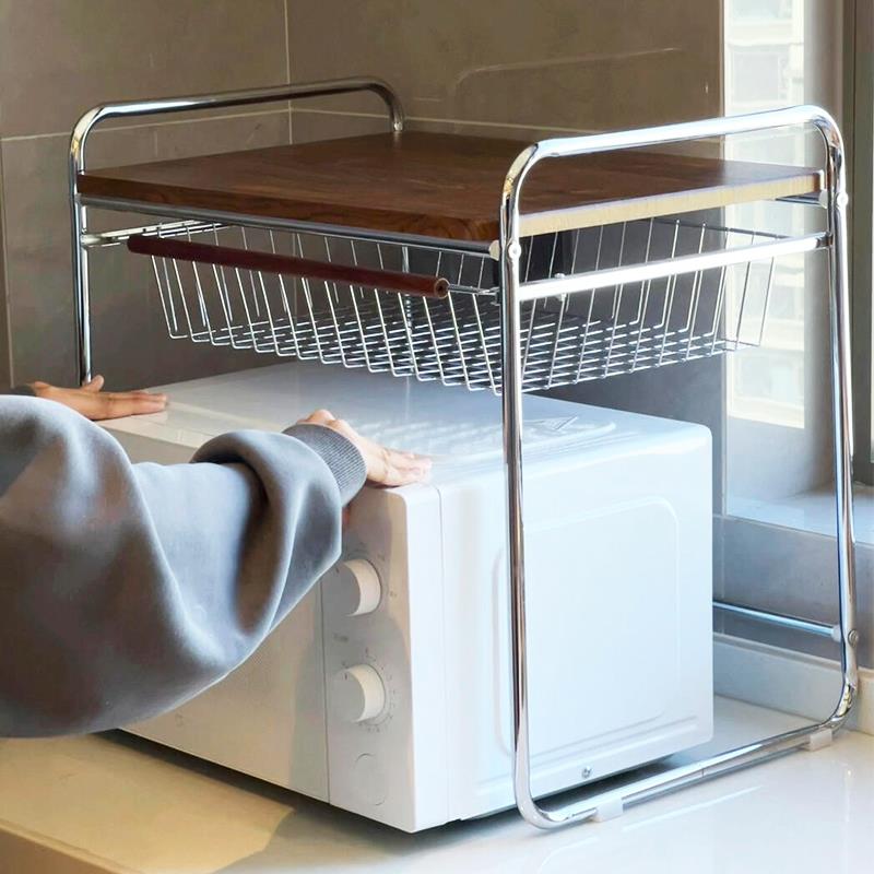 【新家的100个快递】微波炉置物架电饭锅厨房台面上方收纳多功能