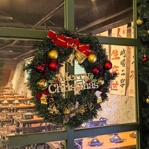 圣诞花环圣诞装饰品christmas挂件氛围场景布置店铺橱窗挂饰门挂