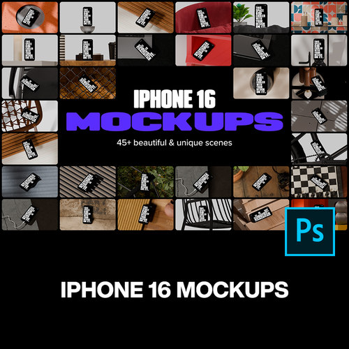47款实拍苹果iPhone 16手机ui设计作品场景展示效果图ps样机素材