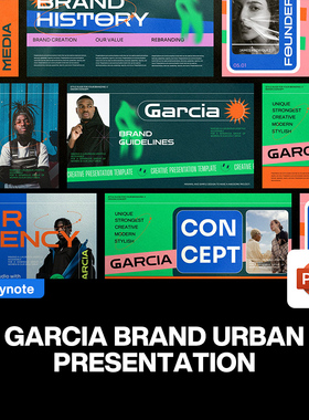 30页街头潮流时尚撞色潮牌Lookbook画册推广作品集提案ppt模板