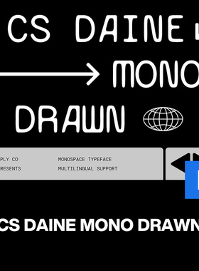 Daine现代时尚文创手绘创意海报画册封面标题艺术手写英文字体包