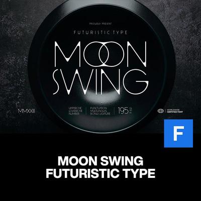Moon Swing极简未来主义科技奢侈品牌广告海报标题无衬线英文字体