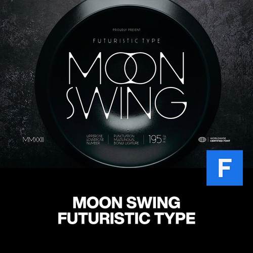 Moon Swing极简未来主义科技奢侈品牌广告海报标题无衬线英文字体