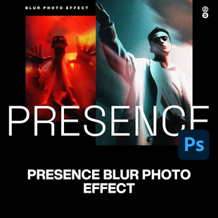 时尚艺术超现实主义柔光梦幻动感模糊人像照片后期ps特效样机模板