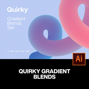 20款创意抽象艺术3D扭曲线条渐变几何图形海报背景底纹ai设计素材