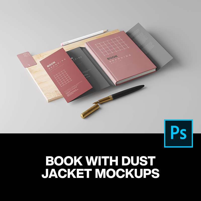 13款封套封皮硬面精装书籍文具封面设计作品贴图ps样机素材模板