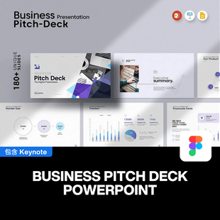 180页企业营销商业计划路演市场推广数据图表融资提案培训ppt模板