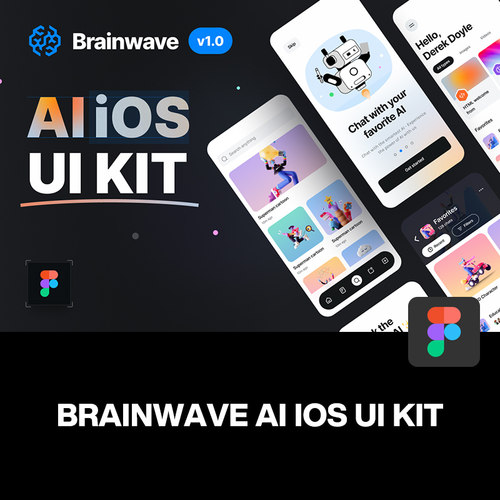双配色Ai人工智能聊天机器人社交App应用ui界面设计Fig素材模板