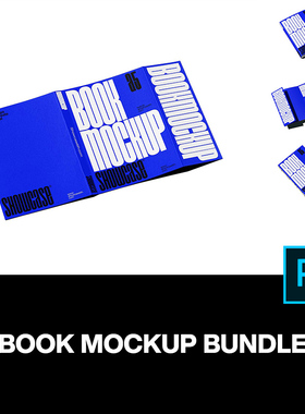 5款线装书籍装帧封套书脊扉页封面设计作品展示效果图ps样机素材