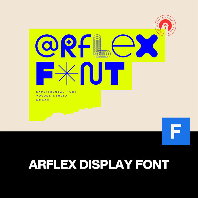 arflex时尚潮流创意现代抽象几何logo海报标题装饰艺术英文字体包