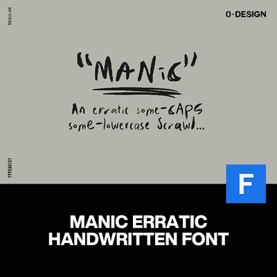 MANIC马克笔真实笔迹涂改个性手写pop涂鸦艺术英文logo字体素材