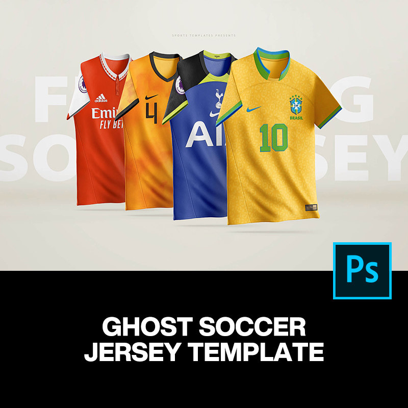 3D足球运动短袖球衣队服T恤上衣服装设计ps样机素材展示效果图