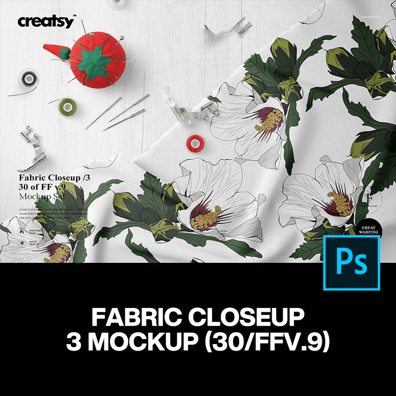 精纺全棉家纺服装布料面料印花图案设计贴图ps样机素材展示效果图