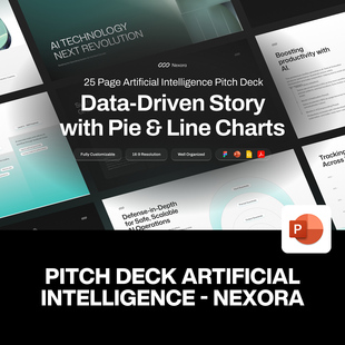25页绿色科技公司AI人工智能项目图表数据分析融资提案ppt模板
