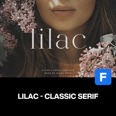 lilac经典优雅时尚品牌广告杂志画册请柬封面标题衬线英文字体包