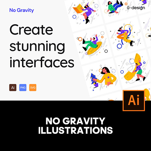 20款趣味缤纷创意扁平化手绘人物角色插图插画ai设计素材源文件