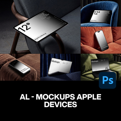 12款工业风iPhone手机iPad平板Macbook笔记本电脑UI展示ps样机