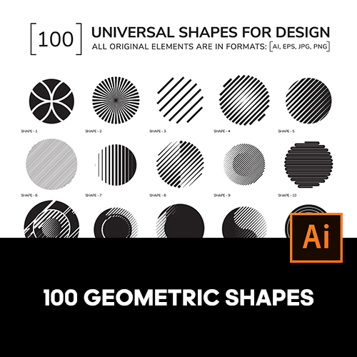 100款通用现代极简抽象几何多边形标识logo图形ai设计素材源文件