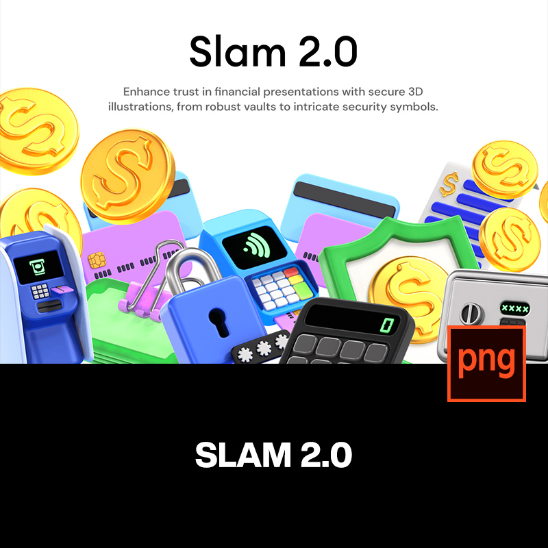 28款3D立体卡通金融交易数码科技文具小工具png免抠icon图标素材