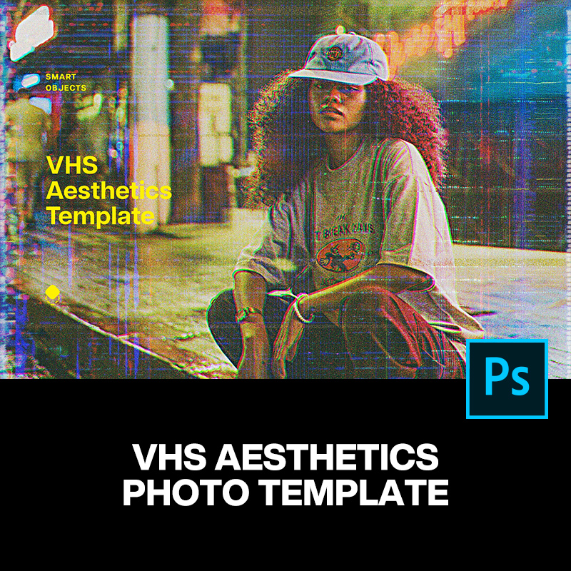 80年代复古怀旧VHS老式录像电影失真做旧颗粒噪点ps特效样机模版