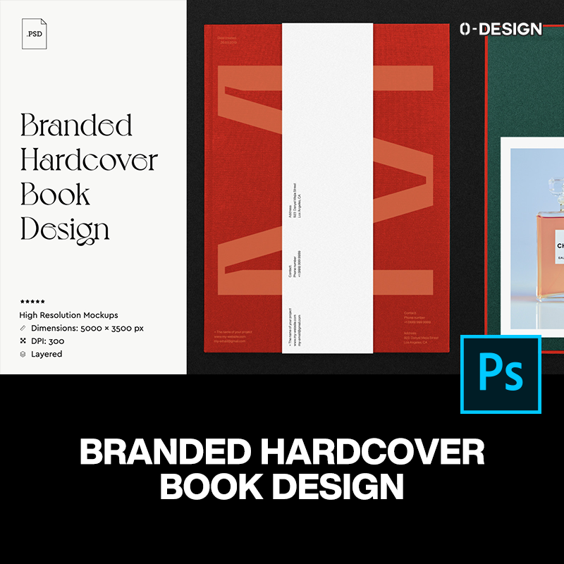 硬面精装书籍装帧画册封面腰封毕业设计ps贴图样机素材mockup模板