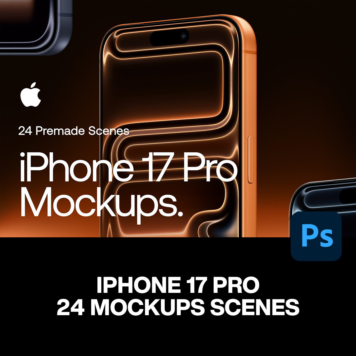 24款iPhone17苹果Pro手机广告海报UI设计作品展示效果图ps样机