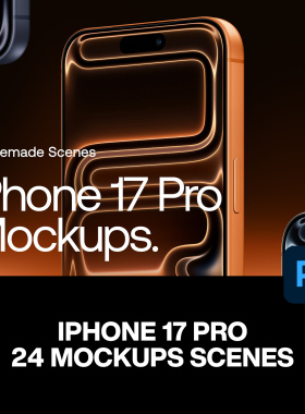 24款iPhone17苹果Pro手机广告海报UI设计作品展示效果图ps样机