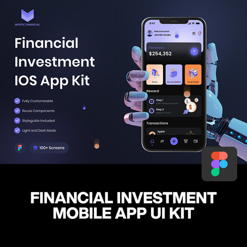 双配色金融投资股票交易移动App应用程序UI套件界面figma设计模板