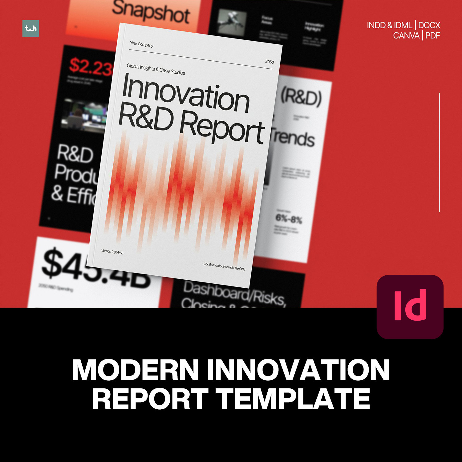 24页竖版A4现代时尚企业公司宣传画册员工手册排版设计id版式模板